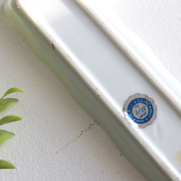 Blue flowers white porcelain trinket dish tray - Picture 6 of 7